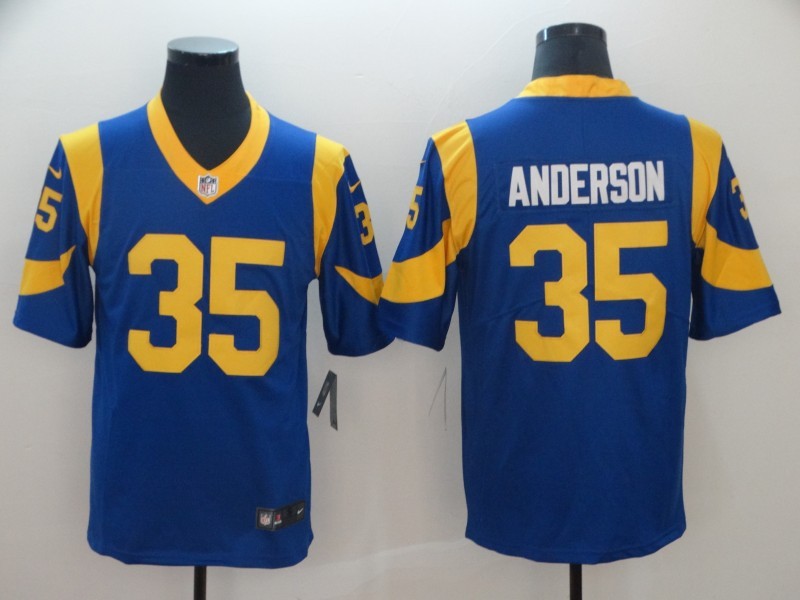 Men's Los Angeles Rams C.J. Anderson #35 Blue Jersey